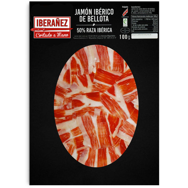 Acorn-fed Iberian ham hand cut and vacuum packed